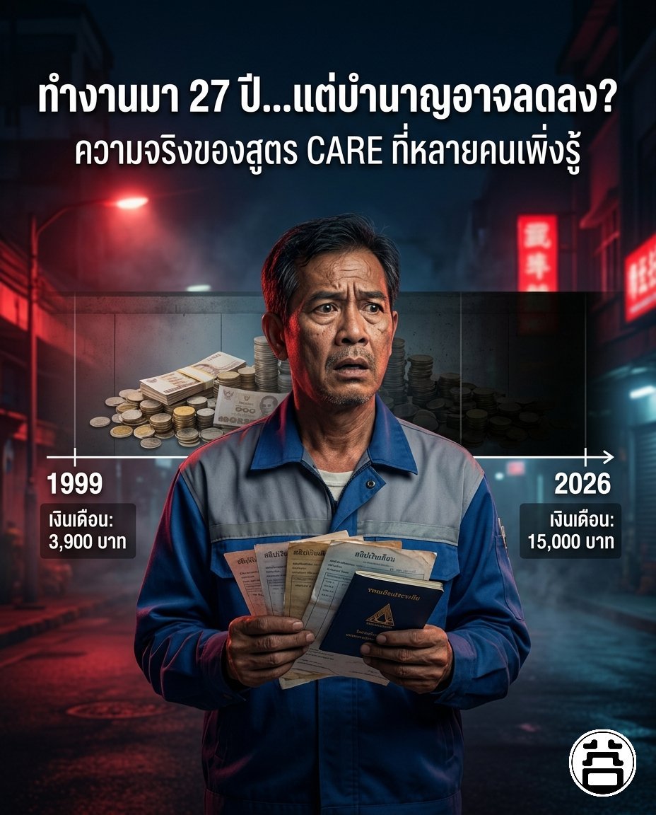 ทำงานมา 27 ปี แต่บำนาญอาจลดลง — ความจริงของสูตร CARE