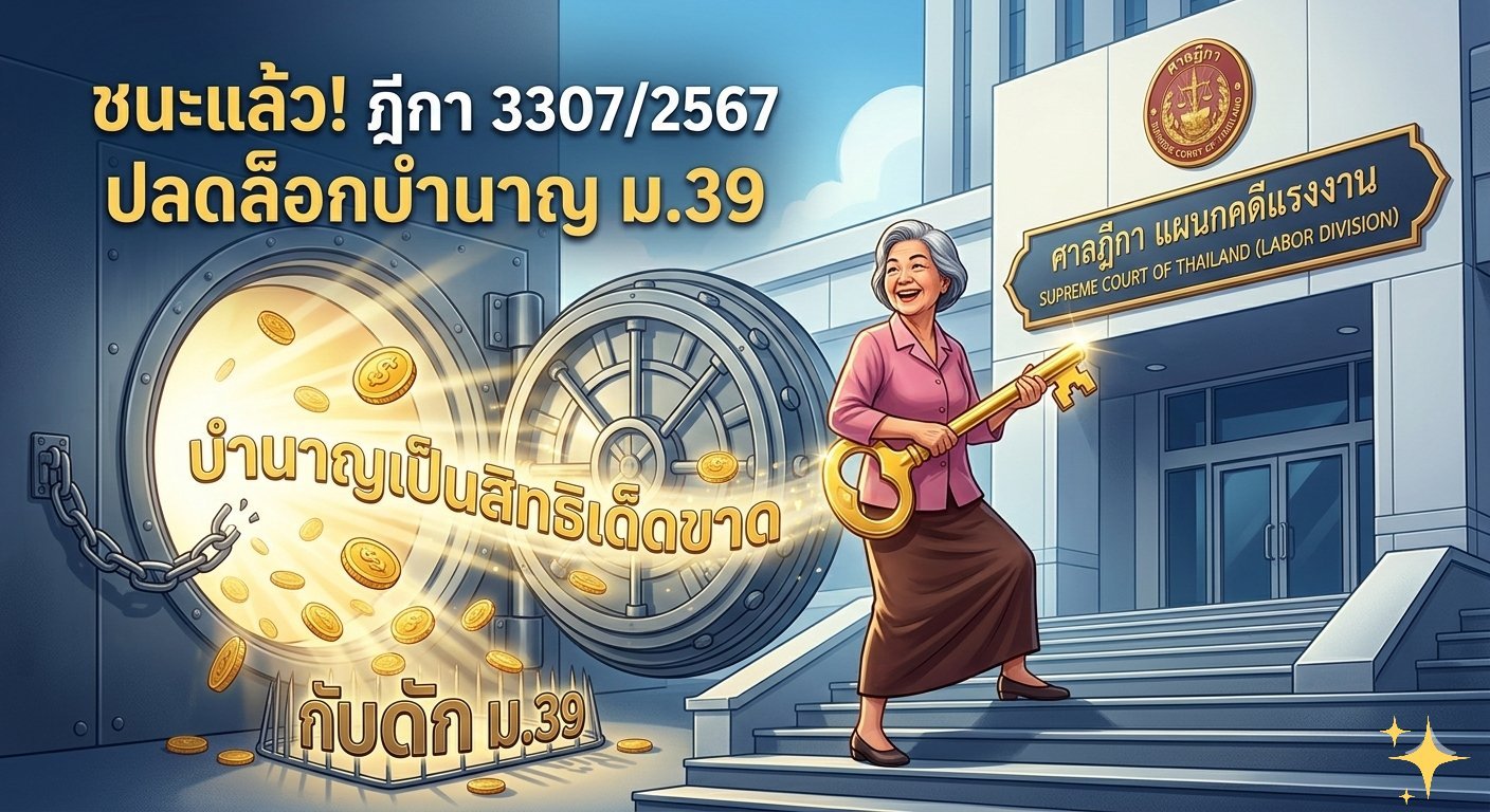 ฎีกา 3307/2567 ชนะ! ปลดล็อกบำนาญ ม.39 — บำนาญเป็นสิทธิเด็ดขาด