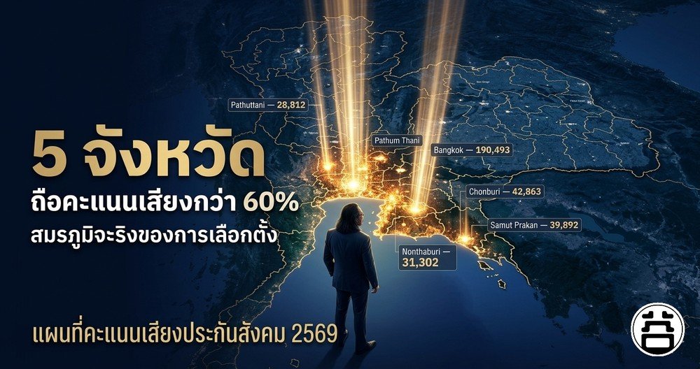 5 จังหวัด ถือคะแนนเสียงกว่า 60% สมรภูมิจริงของการเลือกตั้งบอร์ดประกันสังคม 2569 กรุงเทพมหานคร ชลบุรี สมุทรปราการ นนทบุรี ปทุมธานี