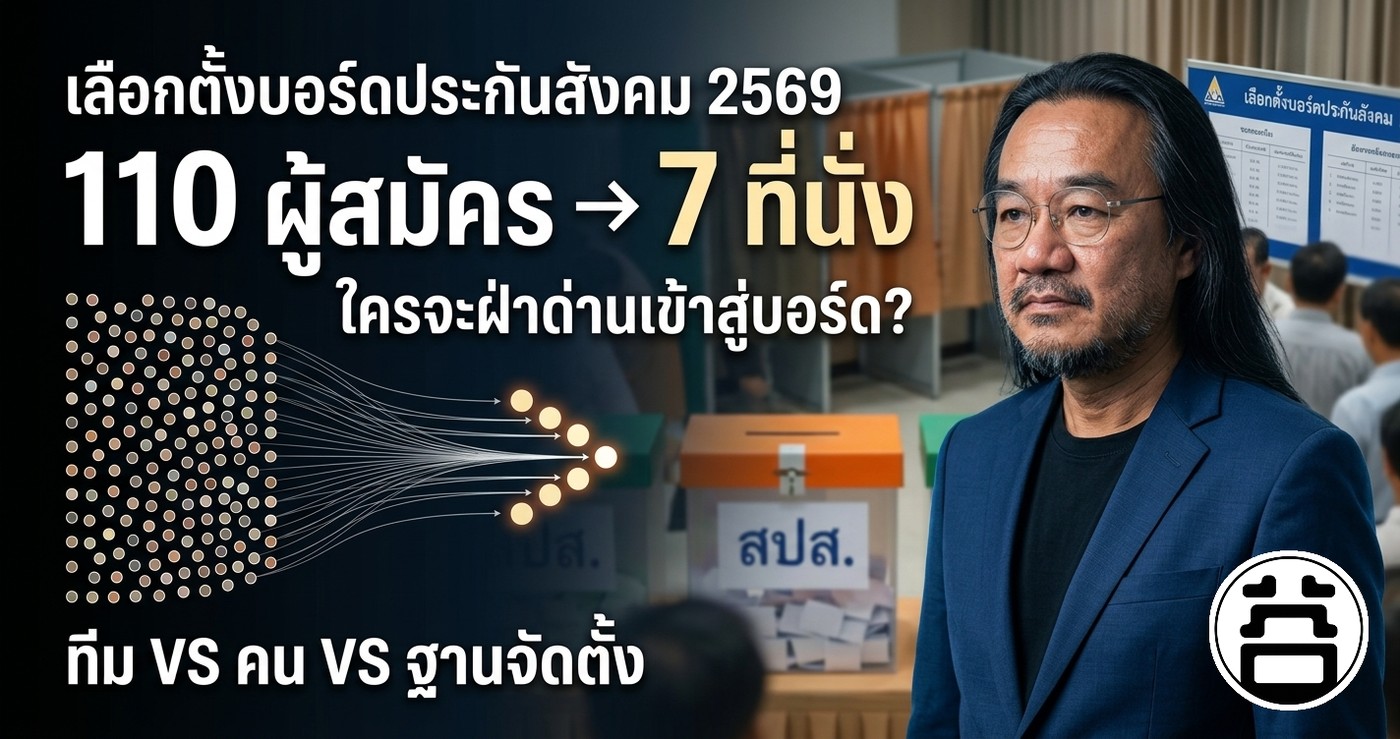 เลือกตั้งบอร์ดประกันสังคม 2569 110 ผู้สมัคร 7 ที่นั่ง ทีม VS คน VS ฐานจัดตั้ง ใครจะฝ่าด่านเข้าสู่บอร์ด หมอบูรณ์เบอร์ 2